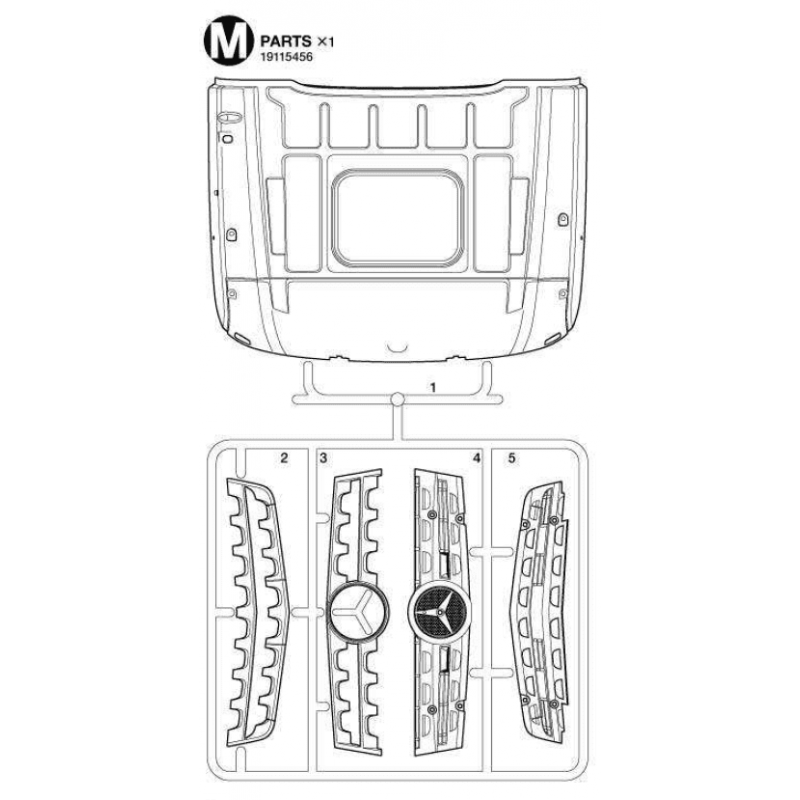 Mercedes Arocs Grill and Roof Parts M (M / 19115456) 1/14