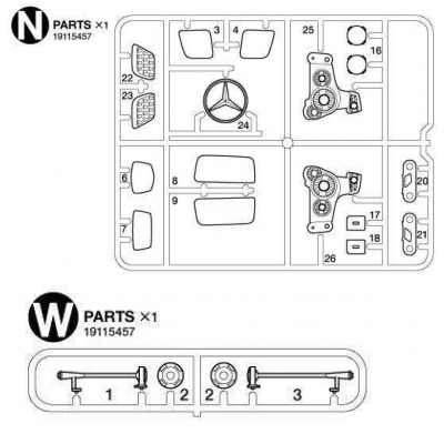 Mercedes Arocs Chrome Parts N/W (N/W / 19115457) 1/14