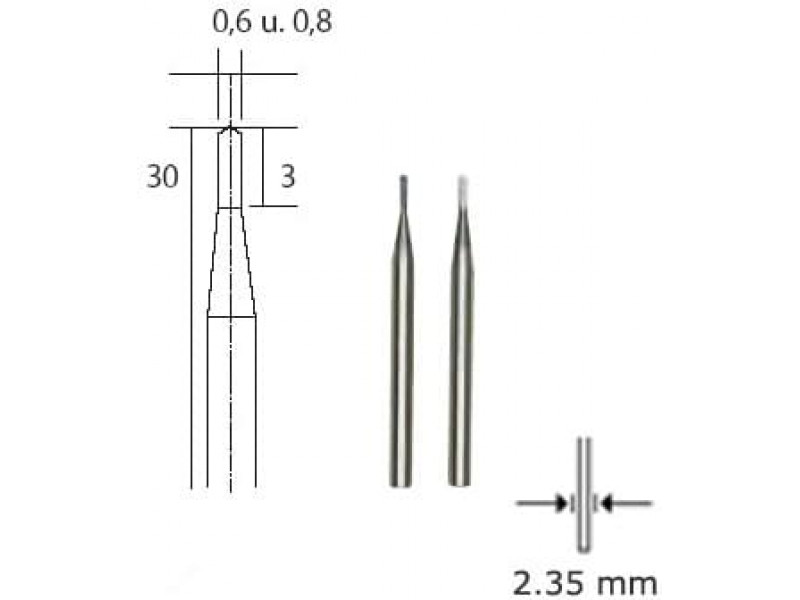 Proxxon Tungsten Milling Drills 0,6 and 0,8mm 28321