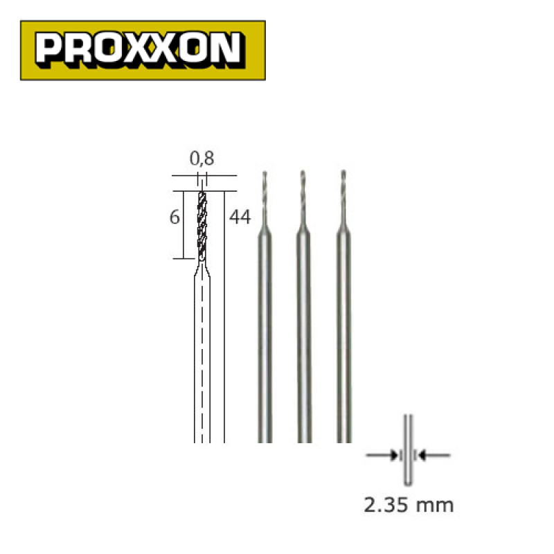 Proxxon HSS Drill 0.8mm 3pcs 28852