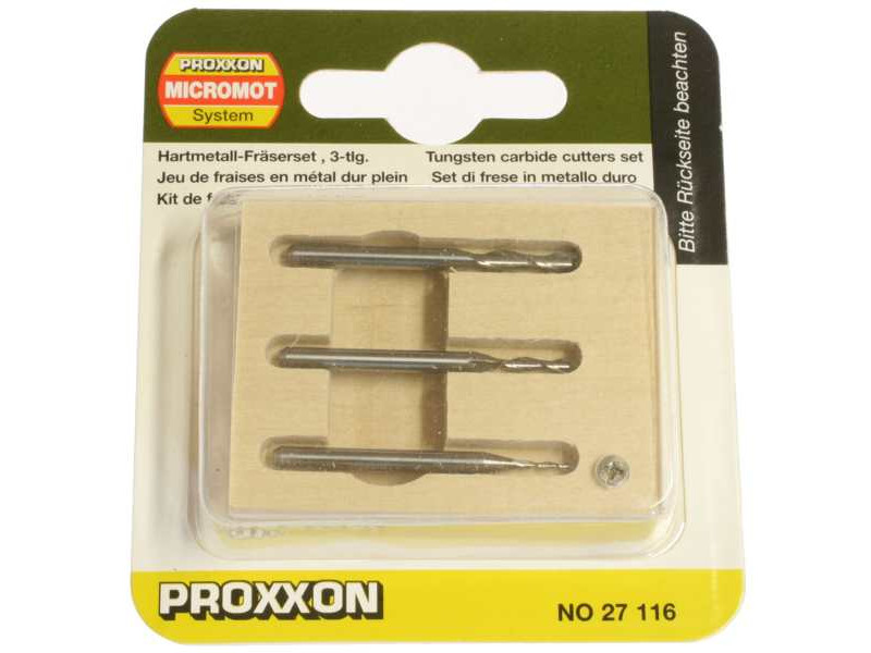 Proxxon Tungsten Milling Cutters 1-2-3mm 3pcs