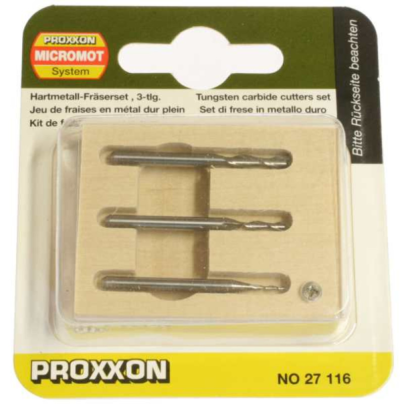 Proxxon Tungsten Milling Cutters 1-2-3mm 3pcs