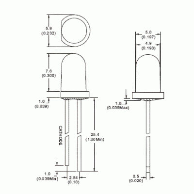 5mm LED Green 25 Degree