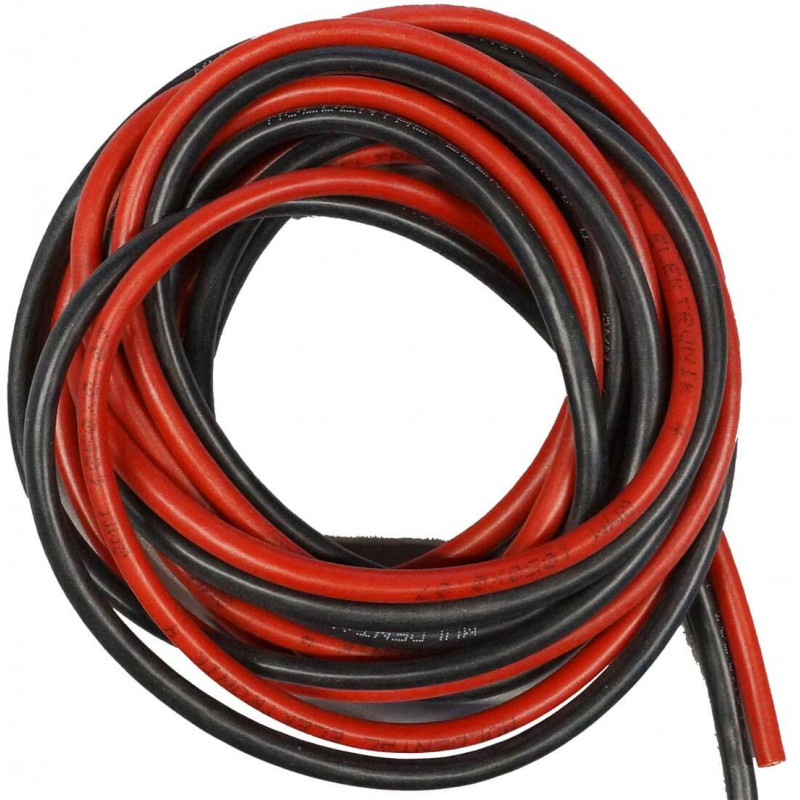 Silicon Wire Red/Black 2x 1 Meter - 10mm2 