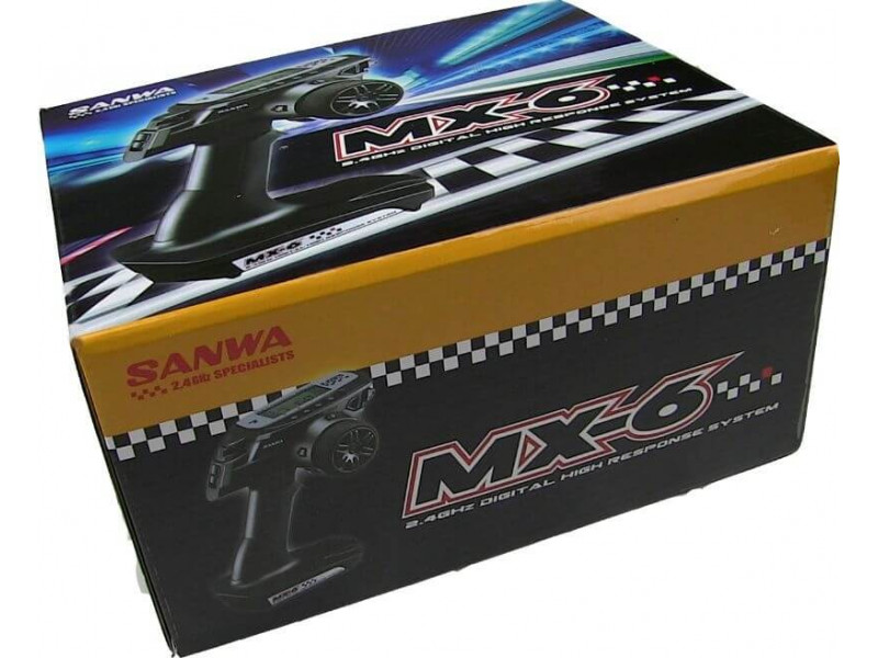 Sanwa MX-6 Dry Pistoolzender met RX-391W Ontvanger 2.4Ghz