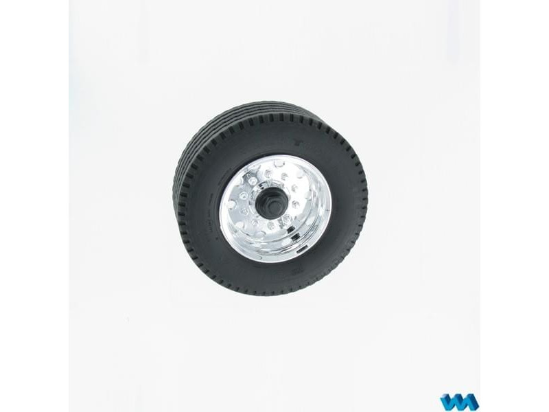 Chrome Trailer Rim Wide Tyre for Bearings 2pcs (1/14) 907055