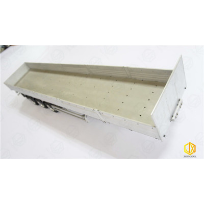 JX Model Alu 3 Axle Flatbed Trailer with Panels 1/14