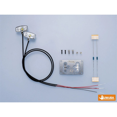 Juwuba Beam Lights Chrome Oval 2pcs - 1/14