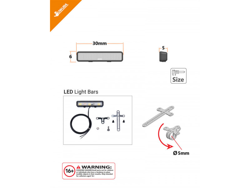 Juwuba LED Verstraler Balk 30mm 1/14