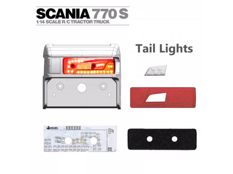 Juwuba Achterlicht LED Printen Pro voor Tamiya Scania 770S 1/14