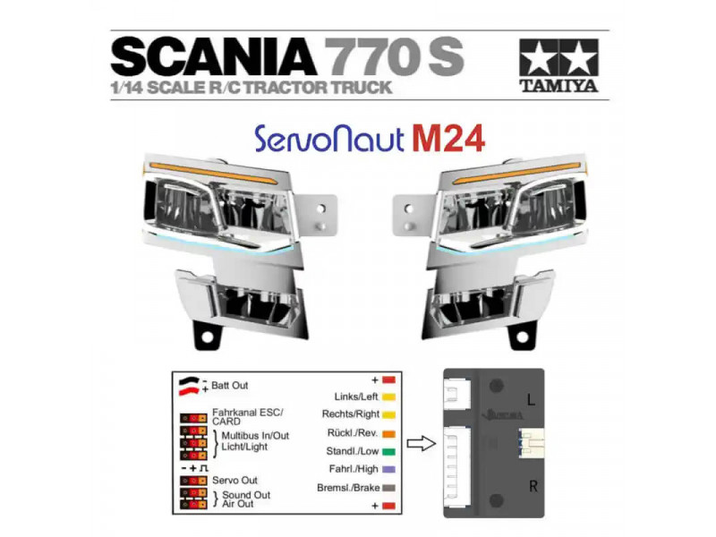 Juwuba Lichtset Compleet voor Tamiya Scania 770S - Servonaut M24