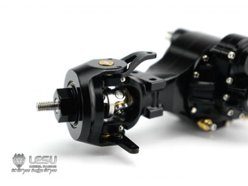 Lesu Driven Middle Steering Axle with Diff Lock and Tamiya Gearing Q-9005-B (1/14)