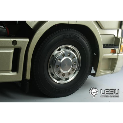 Lesu Alcoa Front Rims Wide Tyres for Driven front axles W-2041-B 1/14