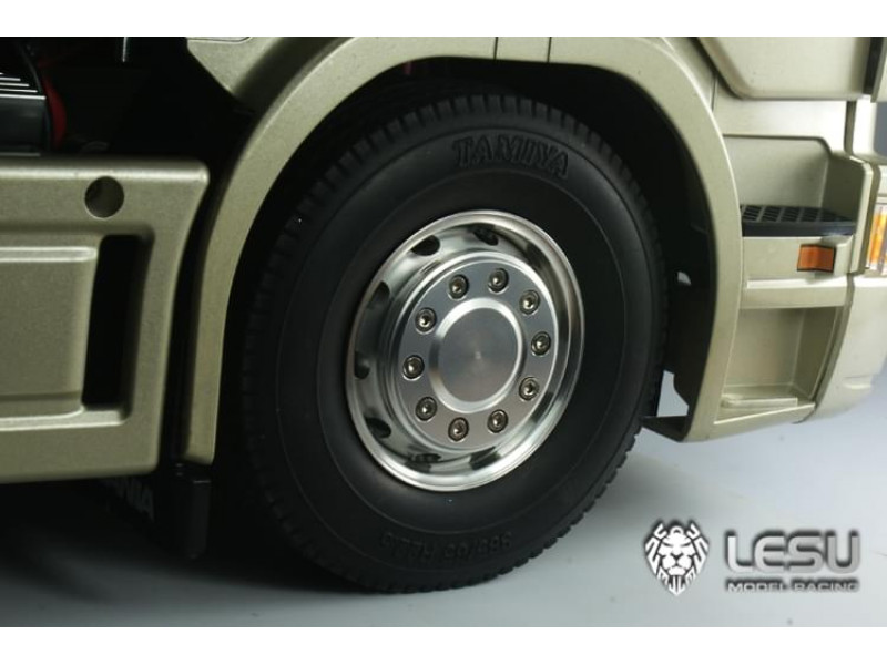 Lesu Alcoa Front Rims Wide Tyres with Wheelcover W-2041-A 1/14