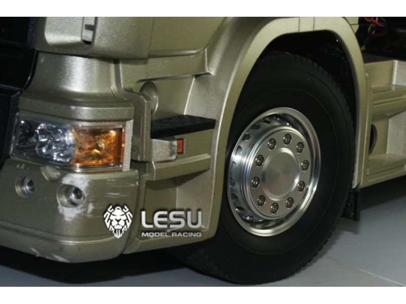 Lesu Alcoa Front Rims Wide Tyres with Wheelcover W-2042-A 1/14