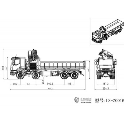Lesu Volvo 8x8 Container & Crane 1/14 - ARTR