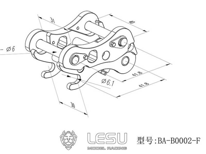 Lesu Snelkoppeling voor Lesu PC360, AC360, ET30H, ET26L, R945 Graafmachines