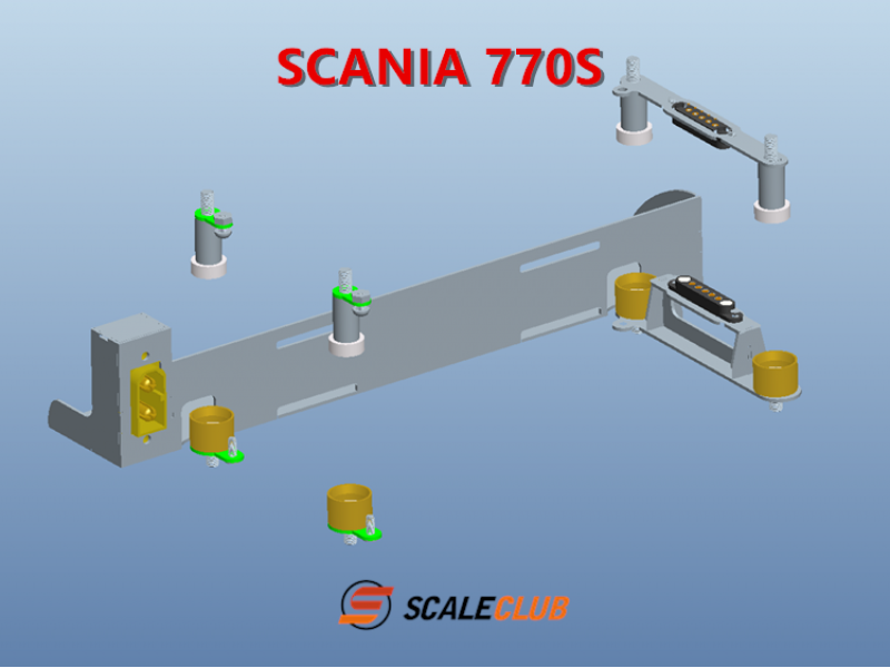 Scaleclub Magnetisch Dak met Accumontage voor Tamiya Scania 770S
