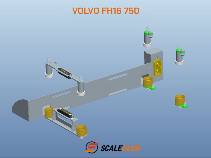 Scaleclub Magnetisch Dak met Accumontage voor Tamiya Volvo FH16
