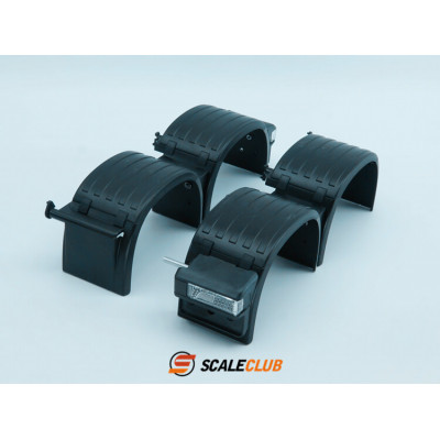 Scaleclub Mudguards Double Axle with Taillights 1/14