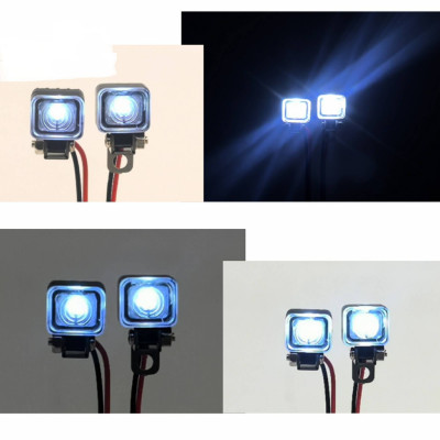 WTE White LED  Square Spotlights – 2 pcs for 1/14 RC Truck