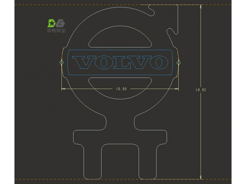WTE Volvo Dashboard Logo met Oranje of Blauw LED 1/14