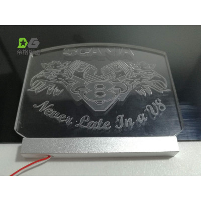 WTE Scania V8 Logo Large with LED Light Red 1/14