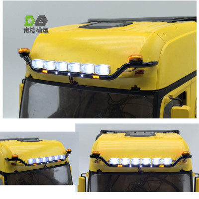 WTE Black Alu Roof Bar with 6 Spotlights for Mercedes Actros 1/14