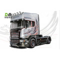 WTE Grill Mesh Zwart met V8 Logo voor Scania R730 1/14