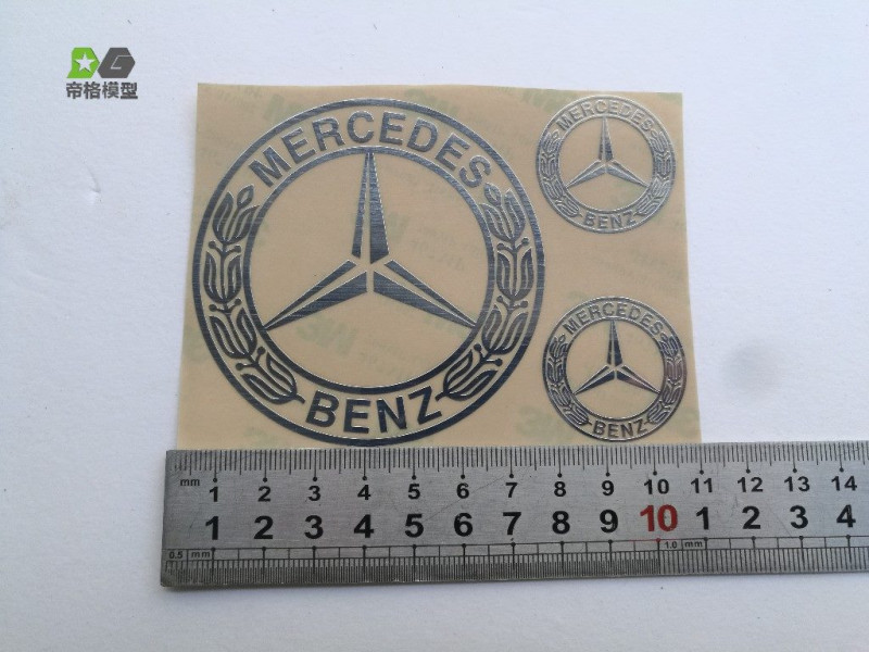 WTE Metalen Sticker Mercedes Benz Logo Groot 1/14