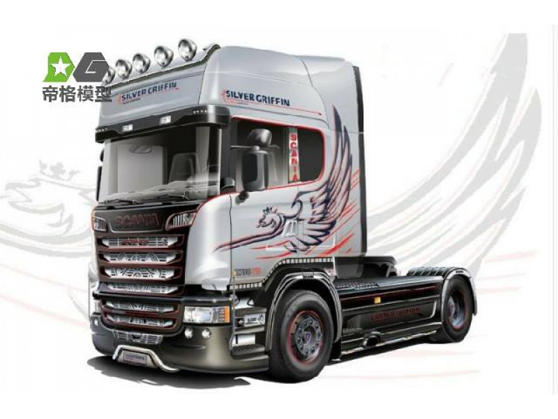 WTE Stickervel Scania Silver Griffin voor Scania R730 1/14