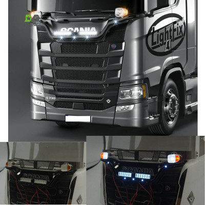 WTE Grillbeugel met 2 LED Balken voor Scania 770S 1/14 - Zwart