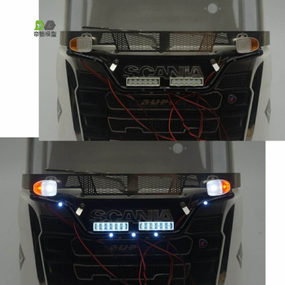 WTE Grill Lightbar with 2 LED Bars for Scania 770S 1/14 - Black