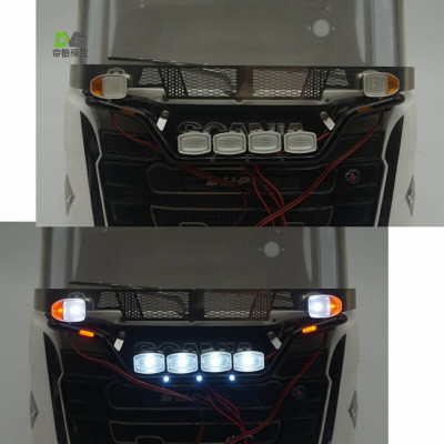 WTE Grill Lightbar with 4 Beamlights for Scania 770S 1/14 - Black
