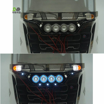 WTE Grill Lightbar 4 Round Beamlights Scania 770S 1/14 - Black