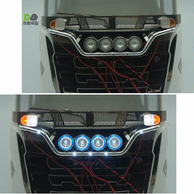 WTE Grill Lightbar 4 Round Beamlights Scania 770S 1/14 - Silver