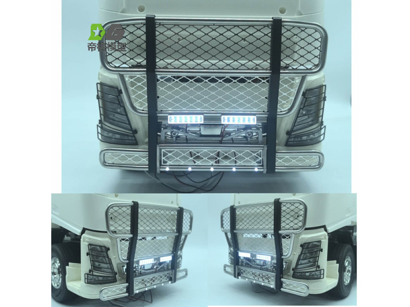 WTE Metalen Bullbar met 2 LED Balken voor Tamiya Volvo FH16