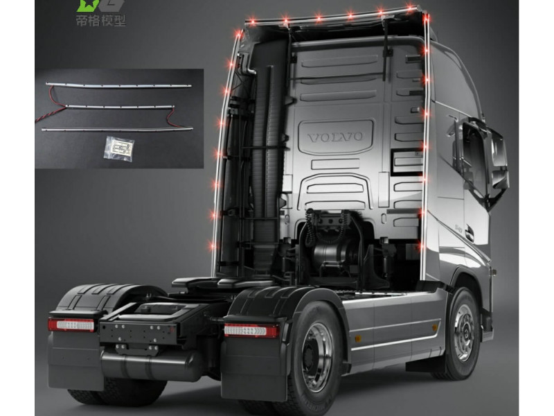 WTE Spoiler Verlichting voor Tamiya Volvo FH16 4x2 - Rood